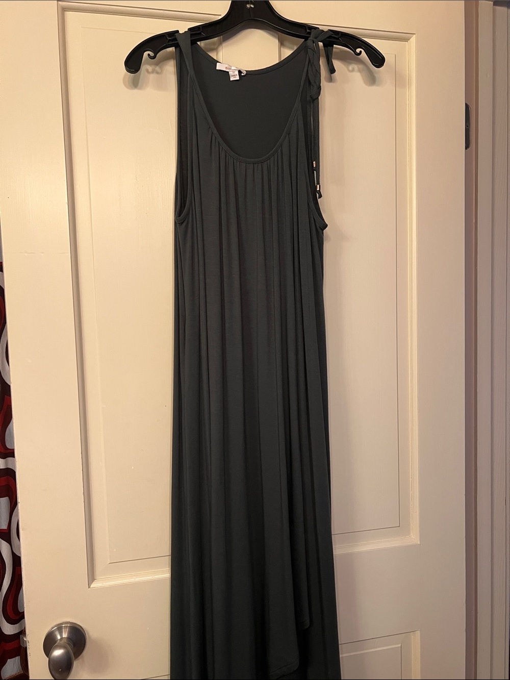 Ella Moss Olive Green Sleeveless Maxi Dress with Tie Strap XS